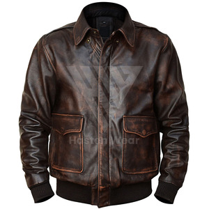 แจ็กเก็ตหนังผู้ชายใส่กลางแจ้งสไตล์ฮิปฮอปวินเทจ - Product Image 4