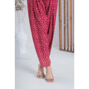Ensemble coordonné imprimé en coton rouge pour femme, tenue quotidienne 2 pièces en crêpe, taille XS, tenue d'été avec short - Product Image 3