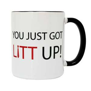 Tu viens de te faire tailler une taille plus! Tasse moderne en grès artisanal de 400 ml, sûre, personnalisable par sublimation, avec cuillère, idéale pour les fêtes - Product Image 3