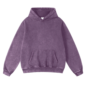 Sweat à capuche surdimensionné pour homme, lavage à l'acide violet, molleton lourd, pull streetwear, logo personnalisé vintage, coton épais, chaud, vente d'hiver - Product Image 1