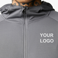 Conjuntos Deportivos Personalizados para Hombre, Traje de Chándal con Cremallera, Chaqueta con Logotipo Personalizado, Conjuntos Deportivos de 2 Piezas para Hombre, Color Gris