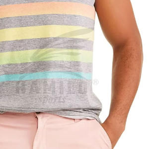 Camiseta sin mangas corta para gimnasio, camiseta sin mangas deportiva de verano para hombre, logotipo personalizado, diseño informal de malla transpirable, venta al por mayor, opciones OEM - Product Image 2