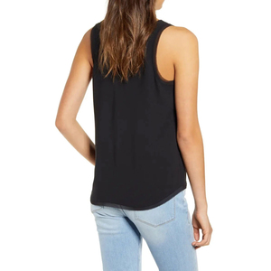 Débardeur personnalisé noir pour femme, col en V, avec dentelle, coupe ample, élégant, en satin de soie, sans manches, pour l'été, sous-vêtement de base - Product Image 5