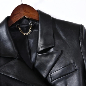 Abrigos de Cuero Genuino para Mujer - Personalizables, Tallas Grandes, Forro de Viscosa, Estilo Moto y Biker, Cuello y Mangas Desmontables, Camuflaje Crudo - Product Image 4