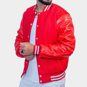 Veste universitaire de baseball en laine à manches en cuir avec logo personnalisé pour hommes veste universitaire d'hiver à la mode à prix de gros - Product Image 4