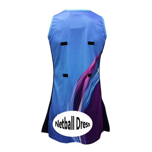 ชุดนักกีฬาเน็ตบอลหญิงคุณภาพดีที่สุด ผลิตในปากีสถาน พร้อมโลโก้ด้านหน้า แห้งเร็ว ระบายอากาศได้ดี สีและขนาดปรับแต่งได้ - Product Image 2