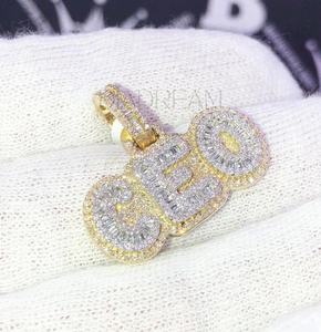 Lettre personnalisée de luxe 925 pendentif en argent Sterling bijoux fins pendentifs et breloques Moissanite diamant Hip Hop bijoux glacés - Product Image 2
