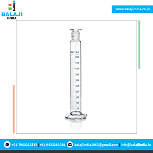 Cilindro de vidrio de borosilicato más vendido con tapones de I/C | Cilindro de medición de laboratorio duradero | Cristalería científica de precisión - Product Image 2