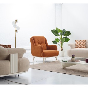 Ensemble de canapés extensibles en tissu de style italien Cruz pour salon de villa, avec pieds en bois élégants - Product Image 2