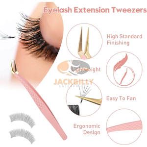 Accessoires de cils de haute qualité en acier inoxydable pointu ensemble de pincettes antistatiques de précision pour cils de bricolage professionnels - Product Image 3