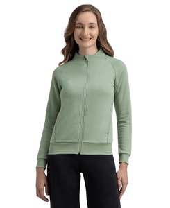 เสื้อแจ็คเก็ตคอสูงแบบซิปเต็มตัว ผลิตจากผ้าฝ้ายซุปเปอร์คอมบ์คอตตอนริชฟลีซ - Product Image 2