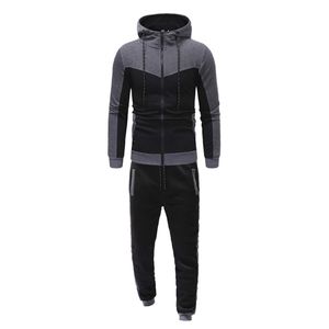 Ensemble de survêtement pour homme tendance, sweat-shirt à capuche et pantalon de survêtement, deux pièces, taille plus, vêtements pour homme, automne-hiver - Product Image 4