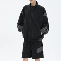 Veste bomber réversible imperméable coupe-vent anti-UV à capuche en toile noire pour homme, fermeture éclair, vêtements d'hiver décontractés