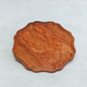 Juego de dos bandejas redondas de madera de mango con borde de corteza, platos de madera natural rústicos, decoración para mesa de centro, para aperitivos - Product Image 6