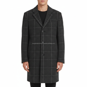 Abrigo de Lana a Cuadros Personalizado para Hombre, Fabricante de Chaquetas de Invierno OEM y de Marca Privada - Product Image 2