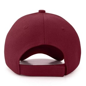 Maroon 6-Panel Baseball <b>Cap</b> Adjustable Unisex Casual <b>Hat</b> Solid Color Twill Fabric Adult Size - Product Image 5