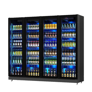 LED Light <b>Large</b> Supermarket Shop Delicatessen Raw Food Storage Commercial Fridge Freezer Upright Glass Door 4 Display Freezers - Product Image 5