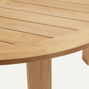 Ensemble de table à manger ronde en teck massif avec un design élégant, fonction convertible pour un usage domestique ou de bureau, assemblé et finition marbre - Product Image 4