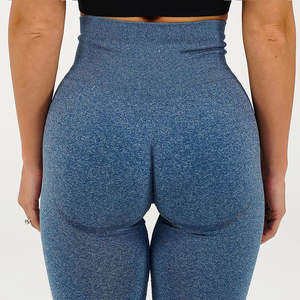 Leggings de fitness solides de qualité supérieure pour femmes taille élastique extensible dans les quatre sens vêtements de sport respirants et écologiques contrôle du ventre - Product Image 2