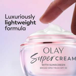 Crème Olay Super avec écran solaire SPF 30, format d'essai, hydratant léger pour le visage avec protection solaire, 5 avantages pour la peau en 1 - Product Image 3