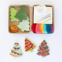 Kit de feutrage à l'aiguille Feutre à l'aiguille de laine Ornements de Noël Kits de démarrage pour débutants Enfants Cadeau Étoiles en feutre