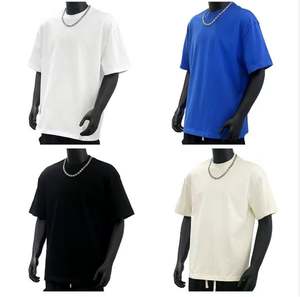 T-shirt à manches courtes pour hommes, poids lourd 100% coton, nouveauté, évacuation de l'humidité, collier ras du cou, t-shirt tricoté avec logo personnalisé - Product Image 2