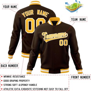 Veste universitaire avec manches en cuir personnalisées mélange de laine broderie corporelle Logo en chenille College Baseball Letterman Jacket Factory - Product Image 6