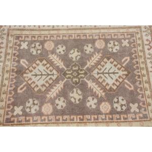 Turkish Large Rug 6x8.7 ft, <b>Brown</b> Orange Moroccan Rug <b>Wool</b> - Product Image 5