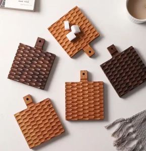 Best Selling Premium Design Wooden Coasters Set Coffee Tea <b>Glass</b> Cup Display Placemats <b>Table</b> <b>Mats</b> & Pads Natural Coaster Set - Product Image 3