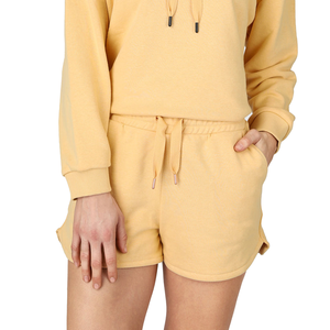 Pantalones Cortos Deportivos de Felpa Francesa Gruesa para Mujer, 100% Transpirables, con Logotipo Personalizado y Técnicas de Teñido Liso - Product Image 1