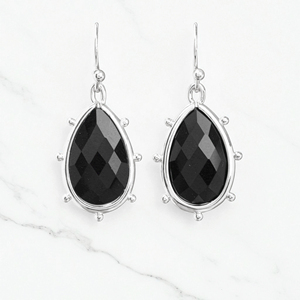 Hot Selling 925 Sterling Silver Faceted <b>Black</b> <b>Onyx</b> Drop Dangle <b>Earrings</b> Custom Factory Wedding Occasion Bulk Moissanite - Product Image 1