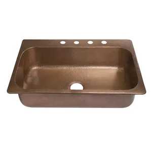 Lavabo de Baño de Cobre Clásico y Elegante, Más Vendido, Forma Rectangular, Lavabo de Baño de Cobre Hecho a Mano, Venta al por Mayor, Económico - Product Image 4