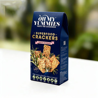 Boîte d'emballage personnalisée écologique moderne pour crackers, en carton blanc auto-élevant avec fenêtre transparente et estampage UV/à chaud
