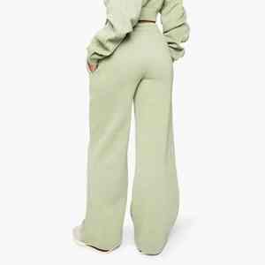 Pantalon large d'hiver pour femmes en polyester/coton, dentelle respirante, impression de logo personnalisée, pantalon de survêtement uni, vêtements décontractés, OEM - Product Image 5