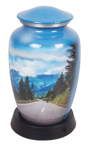 โกศโลหะเผาสำหรับขี้เถ้าของมนุษย์เป็นมิตรกับสิ่งแวดล้อมดีไซน์ปรับแต่งได้สำหรับงานศพตกแต่งในร่มสไตล์อเมริกัน - Product Image 3