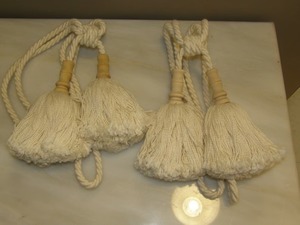 Modern Large Double Tassel <b>Tiebacks</b> Cotton Wood Curtains Holdbacks Tassel Voile Cotton Wood drapes Tie-back Hold-back - Product Image 4