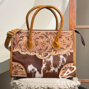 Bolso de mano de cuero de vaca a mano de diseñador de tendencia de Venta caliente bolso de hombro con mango de alta calidad estilo rústico para mujer - Product Image 1