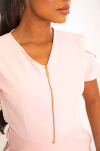 Conjuntos de uniformes de corte relajado con manga corta aireada y cuello alto limpio para personal sanitario - Product Image 4