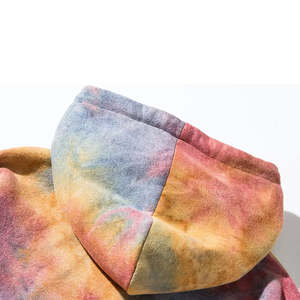 2025 nuevas llegadas de calidad Premium hombres Tie Dye Hoodies invierno peso pesado gota hombro Lose Fit Oversize venta al por mayor Unisex Hoodie - Product Image 4