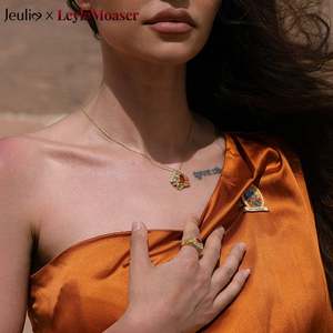 Anillo de cóctel Jeulia X Leyla Sunset Desert Art Deco dorado en plata de ley - Product Image 3