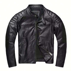 Prix de gros, designs de mode personnalisés, veste de motard pour hommes, veste en cuir PU pour hommes - Product Image 1