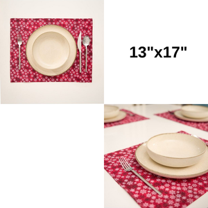 Juego de 3 Manteles Individuales de Algodón 100% con Diseño Floral Rojo y Patrón de Nieve, 35x45cm, Duraderos y Decorativos para el Hogar, con Técnicas de Impresión - Product Image 5