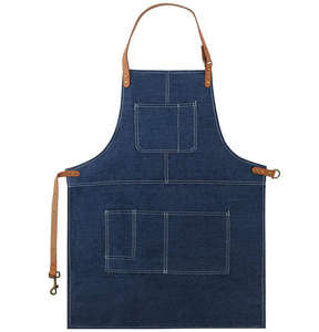 Wholesale Fast Delivery Cheap <b>Black</b> Navy Adjustable Cotton Customized logo <b>Apron</b> Multi-pocket Demin <b>Apron</b> by Maximize Wear - Product Image 1