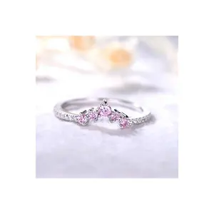 22K Gold Engagement Ring Pink Sapphire Luxury New Design Solid Gold Fine Jewelry Rings With Real Diamonds Ring