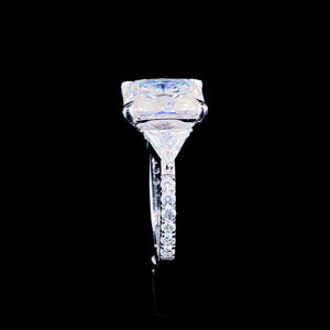 Bague de fiançailles en diamant de laboratoire taille radiant de qualité supérieure, or jaune massif 14 carats, bande polie brillante, 1 carat, joaillerie fine - Product Image 4