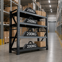 Étagères de stockage en acier laminé à froid pour usine - Étagères robustes à 4 niveaux avec revêtement époxy anti-corrosion pour le stockage de cartons