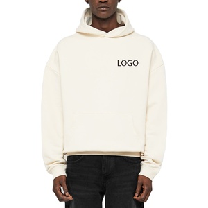 Premium Cotton Hoodie Men Oversized Boxy Fit Drop Shoulder Pullover Custom Logo Blank Streetwear Hoodies Wholesale Supply - Product Image 1