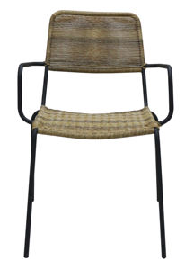 Modern Waterproof Outdoor Stacking <b>Chair</b> with <b>Metal</b> Woven Design for Dining - Product Image 2