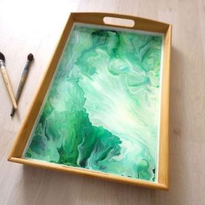 New Handmade Design Resin Serving <b>Tray</b> for Flat Weddings Flowers Decoration & <b>Dinner</b> Servings - Product Image 4