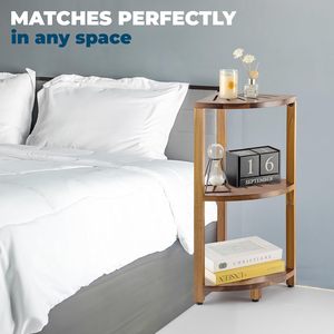 Banco de ducha de esquina de 3 niveles, organizador de ducha de madera, pies antideslizantes, impermeable, duradero, estante de esquina de Hospital para Baño - Product Image 2